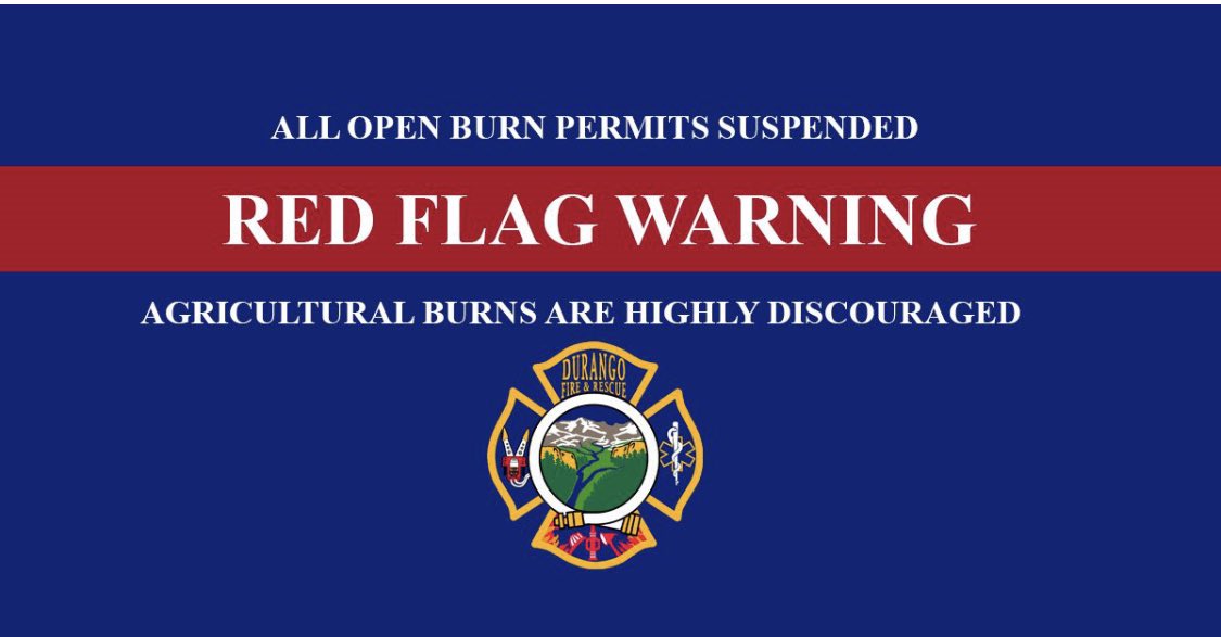 Red Flag Warning today, July 4.  Critical Fire weather exist with higher temps, high winds, and low Humidity.