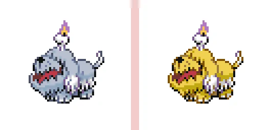 定期更新 #ポケモン #ドット絵 、858日目は  #ボチ。自覚なく、命を燃やす#pokemon #pixelart 