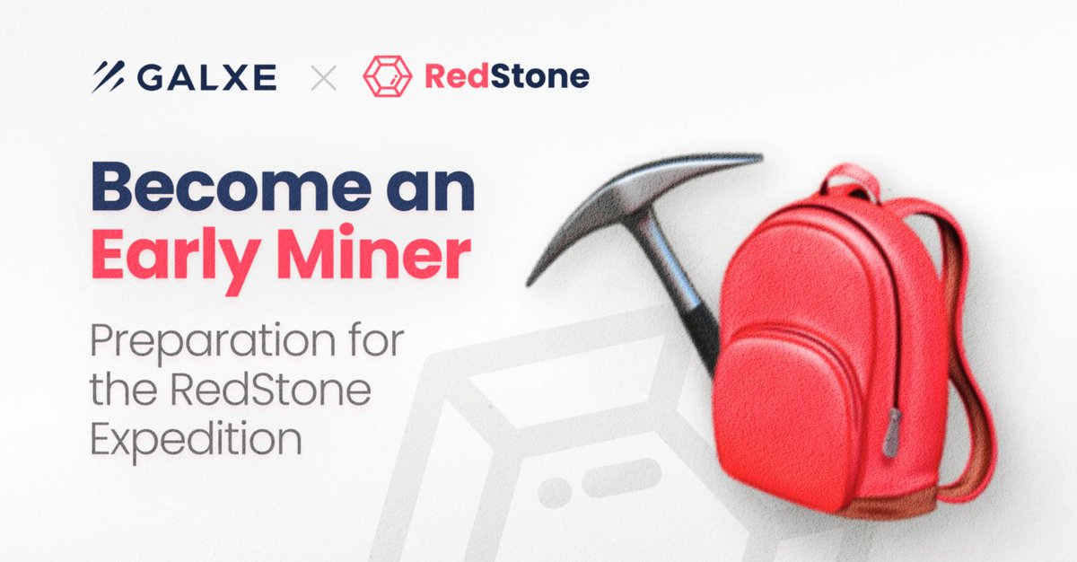 ♦️ Calling all miners ♦️

Prepare for the RedStone Expedition ⛏️

♦️ Unearth hidden gems, master your mining craft and forge unbreakable bonds with fellow adventurers.

🚀 Embark on your journey now with the <a href="/Galxe/">Galxe</a> campaign: galxe.com/RedStone/campa…

#RedStoneExpedition