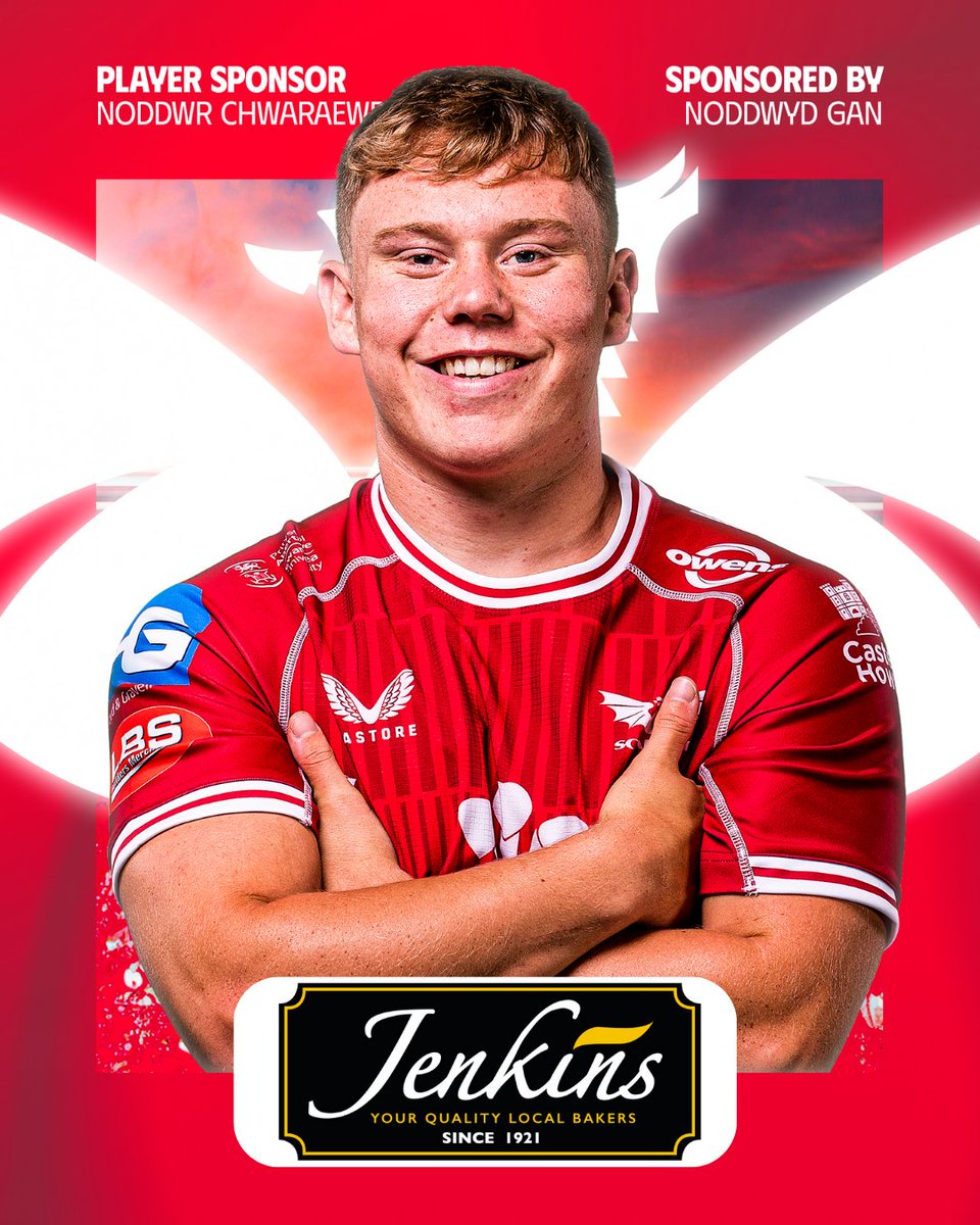 Scarlets Rugby (@scarlets_rugby) on Twitter photo A huge thank you to <a href="/JenkinsBakery/">Jenkins Bakery</a> who will be continuing as Sam Costelow's player sponsor for the 2023/24 season. Diolch!
Diolch enfawr i <a href="/JenkinsBakery/">Jenkins Bakery</a> a fydd yn parhau fel noddwr chwaraewr Sam Costelow's ar gyfer tymor 2023/24. Diolch! A huge thank you to <a href="/JenkinsBakery/">Jenkins Bakery</a> who will be continuing as Sam Costelow's player sponsor for the 2023/24 season. Diolch!
Diolch enfawr i <a href="/JenkinsBakery/">Jenkins Bakery</a> a fydd yn parhau fel noddwr chwaraewr Sam Costelow's ar gyfer tymor 2023/24. Diolch!