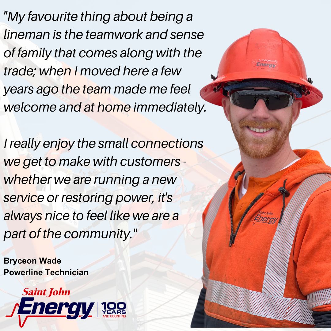SJEnergy's tweet photo. National Lineworker Appreciation Day is July 10, 2023 - an opportunity to recognize the lineworkers who maintain a safe and reliable electricity service in our communities. Meet Bryceon Wade - a member of our SJE Team since 2020 - thank you Bryceon, for all you do! https://t.co/oPn7VF0ADm