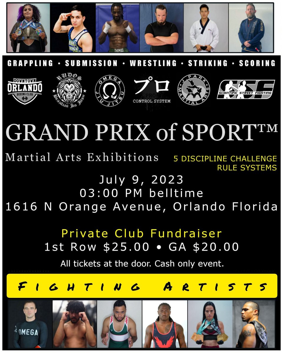 OneWorldWarrior's tweet photo. 🏆Grand Prix Scoring Rules
💥 // OUTSCORE or FINISH //
🇮🇹 Brandon Silvestry has entered #GrandPrixofSportMAE
📅July 9 2023
🕖03:00PM
🎟️Tickets at the door. FCFS
📍1616 N Orange Ave, Orlando FL
#PROcontrolSystem #RUDOSbjj #GPscoring #TheProfessional @OneWorldWarrior #世界の戦士 https://t.co/LmPMhIAveh