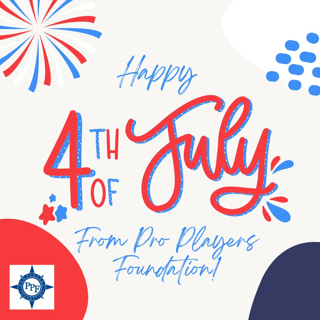 ProPlayersFndn's tweet photo. Bold stripes, bright stars, brave hearts. Happy Independance Day from Pro Players Foundation! https://t.co/G8OfW4nzqh