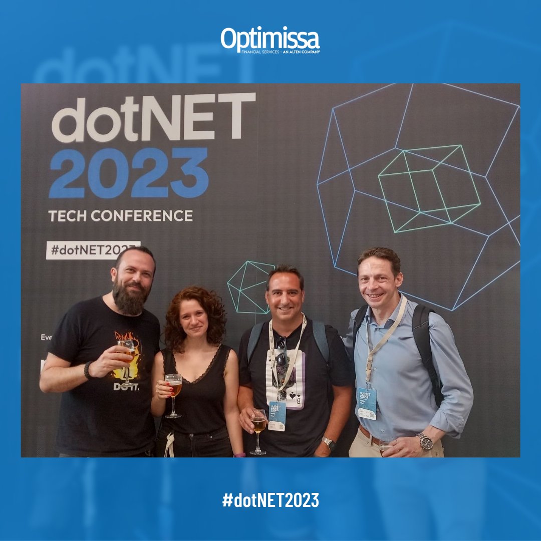 optimissa's tweet photo. Hemos pasado un día increíble en #dotNET2023 un evento con más de 800 asistentes y 25 exponentes en donde nos hemos podido poner al día con lo ultimo en el mundo #tech 👩💻
Así lo hemos pasado 👆
#tech #Optimissa #dotNET2023 #innovacion #techie https://t.co/6iuWAmUyvd