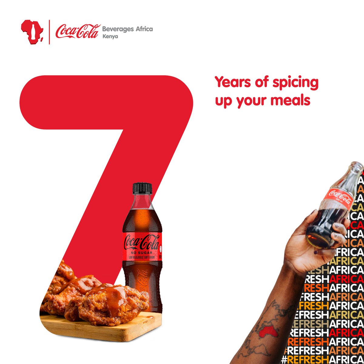 CCBAinKenya's tweet photo. Coke nikama ina understand assignment when paired na food! Name 7 meals you love having with a Coke! #RefreshAfrica #Cheersto7years https://t.co/dAPKMfpavv