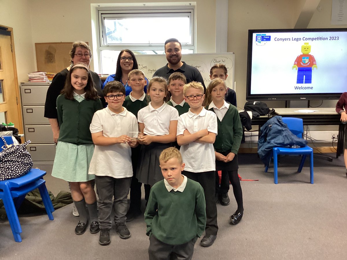 ConyersIT's tweet photo. A big well done to @BaderPrimary who won the trophy for best presentation at the 2023 Conyers Lego Competition! The judges were impressed with their exciting and innovative approach to reducing plastic waste. #ProjectPlanet #Conyers #BestPresentation #WellDone โป๏ธ๐๐๐ https://t.co/wOT5O7LX9R