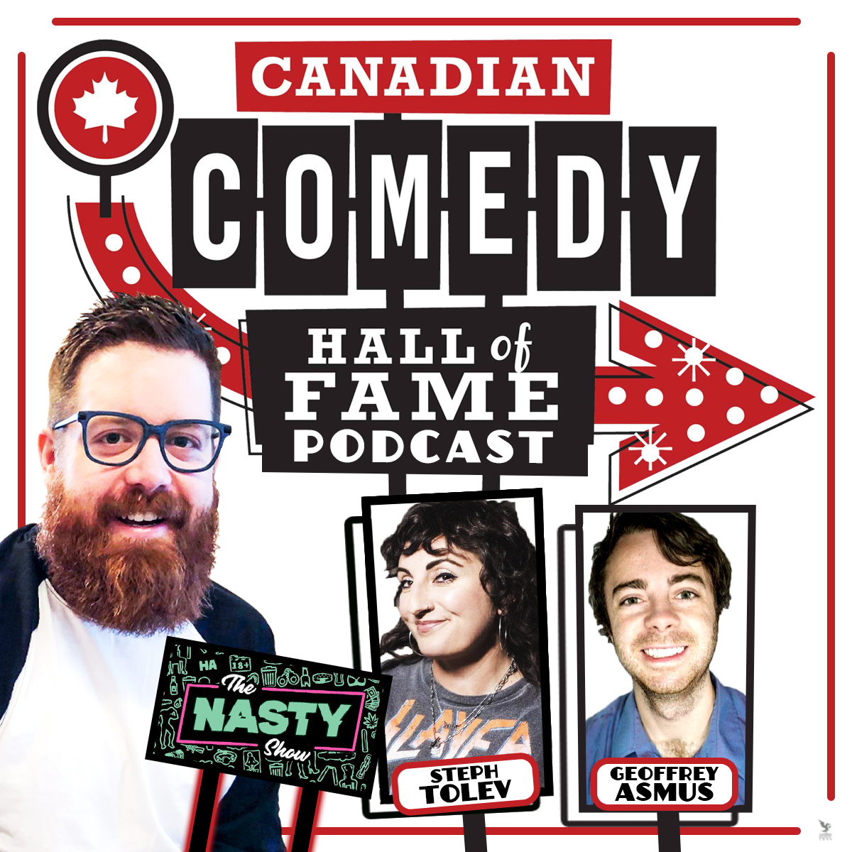 CanComedyHall's tweet photo. Listen Here > https://t.co/XFF4Zhbpyj

Ep 27! The Nasty Show edition of the JFL Podcast! 

The Nasty Show is one of the highlights on the @justforlaughs schedule

Two comics on this years show are @StephTolev and Geoffrey Asmus!

#JFLMTL #Canada #Comic #Standup #NastyShow https://t.co/c5R4yhxe46