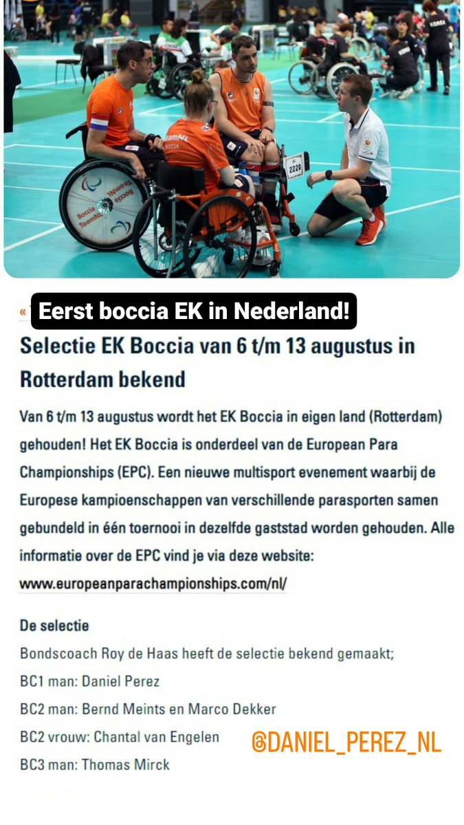 Nog maar een paar weken voor het eerste boccia EK in Nederland!

My hashtag:
#sport #Boccia #proactivelife #TeamNL #Paralympics #paralympich #oranje #teamnlparalympich #winnaar #motivation #disabilitysport #doitwithlove #domore #makingmemories