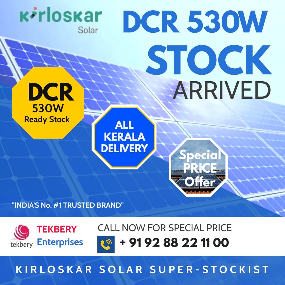 tekbery's tweet photo. Hi Sir Good Evening,👋
*Kirloskar Solar DCR 530W Ready Stock Available*

Please let me know do you have any requirements🙏

For booking: click to Whatsapp @ https://t.co/6OzAWpLH1O 

*Special Price for Bulk Order !!!!!-Call@ +91-9288221100*

🔊 *tekbery@gmail.com* https://t.co/CxnebncVei