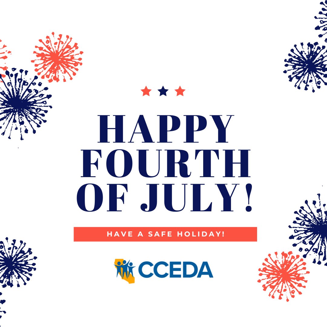 Happy 4th of July from CCEDA! 
#4thofjuly #independenceday #independenceday2023 #happy4th #fourthofjuly #california4thofjuly #communitybasedorganization #californianonprofit