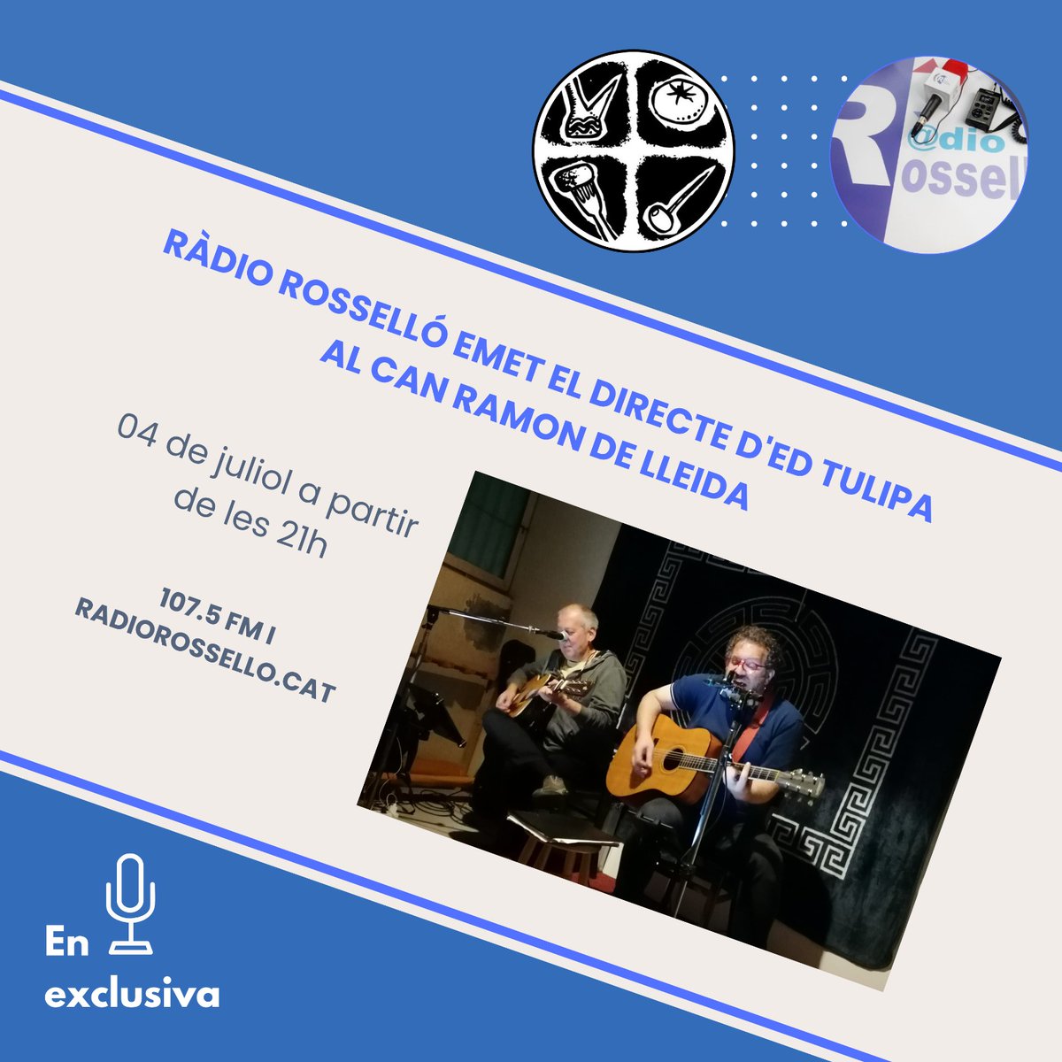 Ep! Aquesta nit redifusionem l'entrevista al <a href="/sergicaros/">Sergi Carós</a> (<a href="/EdTulipa/">Ed Tulipa</a>) i també emetrem el directe que va fer a la Taverneta La Ramoneta del Can Ramon de Lleida!

A partir de les 21h, al 107.5 de la fm o a radiorossello.cat!