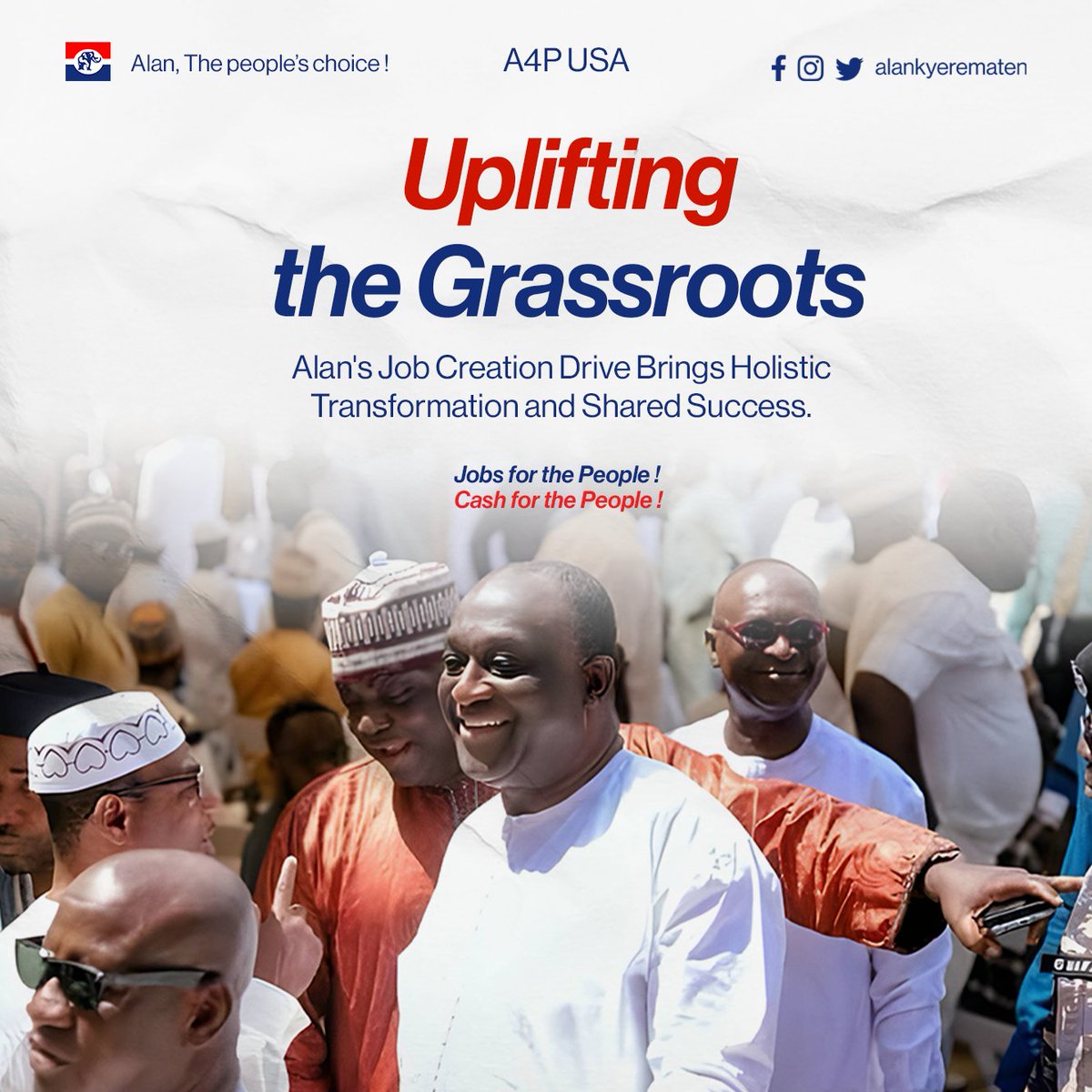 Alan4ThePeople's tweet photo. Hardworking grassroots deserve a better life. As Alan leads the team, everyone is involved in the development process. #jobsforthepeople #cashforthepeople #grassrootforalan #ghanaianslivingabraod #aduroghanaso #thepeopleschoice #alanthepeopleschoice #A4P #A4PUSA https://t.co/pS4iQltoxg