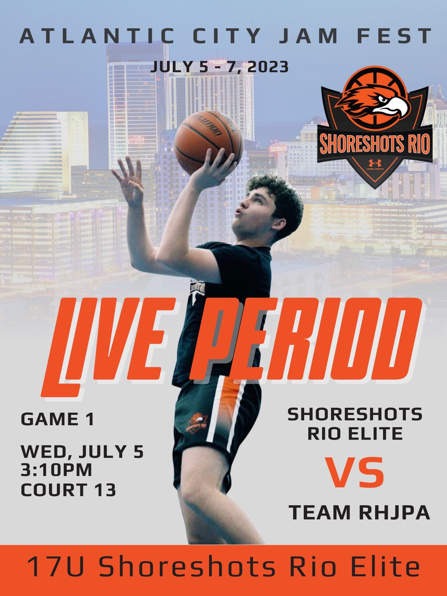 Shoreshots Rio Elite 2024 (@shoreshots2024) on Twitter photo It all starts tomorrow down in Atlantic City for the 17u Shoreshots Rio Elite team. Our first game of the AC Jam Fest is at 3:10pm on Court 13. <a href="/PrepHoops_NJ/">Prep Hoops New Jersey</a> <a href="/the_JEMurphy/">Joe Murphy</a> <a href="/FydSports/">Alex Fydryszewski 🇵🇱</a> <a href="/NJHoops/">NJ Hoops</a> It all starts tomorrow down in Atlantic City for the 17u Shoreshots Rio Elite team. Our first game of the AC Jam Fest is at 3:10pm on Court 13. <a href="/PrepHoops_NJ/">Prep Hoops New Jersey</a> <a href="/the_JEMurphy/">Joe Murphy</a> <a href="/FydSports/">Alex Fydryszewski 🇵🇱</a> <a href="/NJHoops/">NJ Hoops</a>