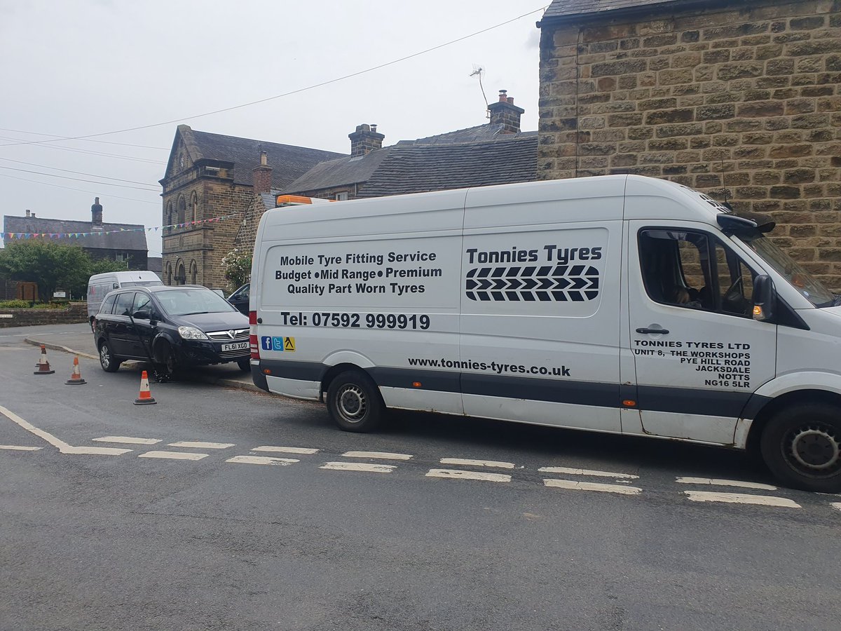 #Emergency Call out in #Crich . No problem for us. 
#TonniesTyres #mobiletyrefitting #Emergencycallout