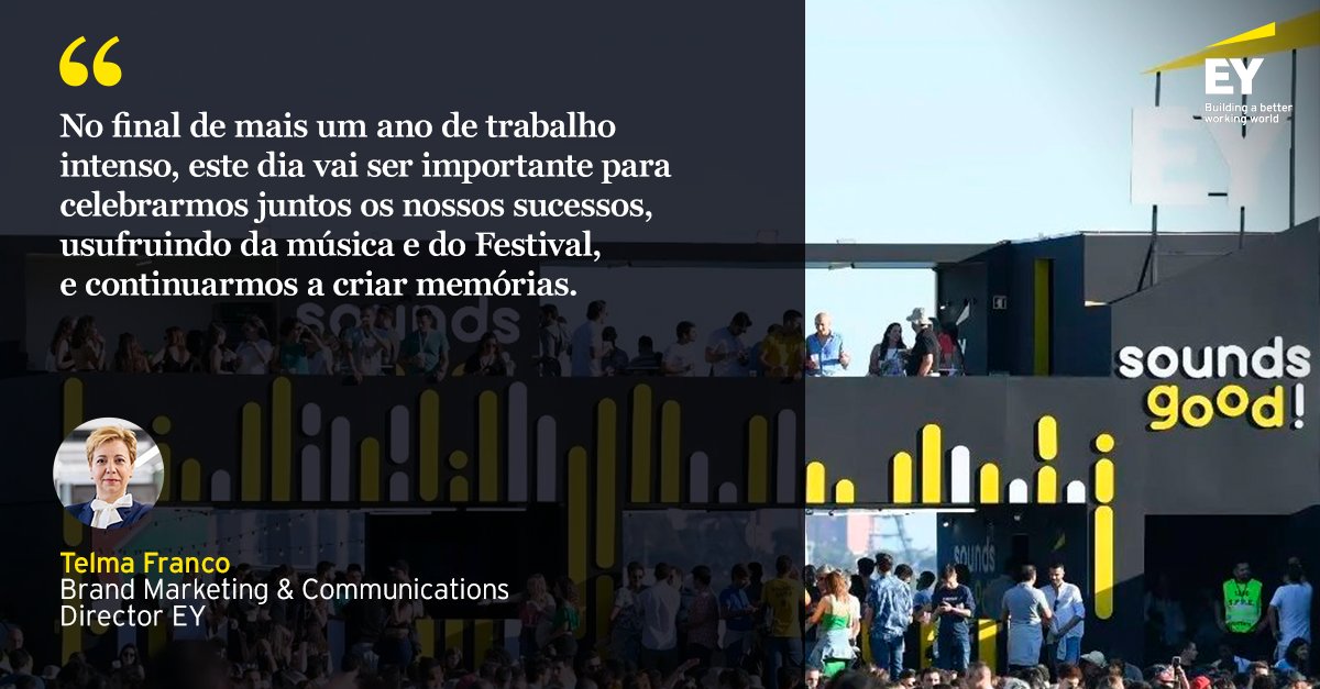 EY_Portugal's tweet photo. Este ano a EY volta a marcar presença no NOS Alive, a subir ao palco comédia e a impactar clientes, pessoas e comunidades, por um mundo melhor.

Leia o artigo na íntegra em: https://t.co/T2eW0AldWt

#NOSAlive #SoundsGood https://t.co/9FfJybdybJ