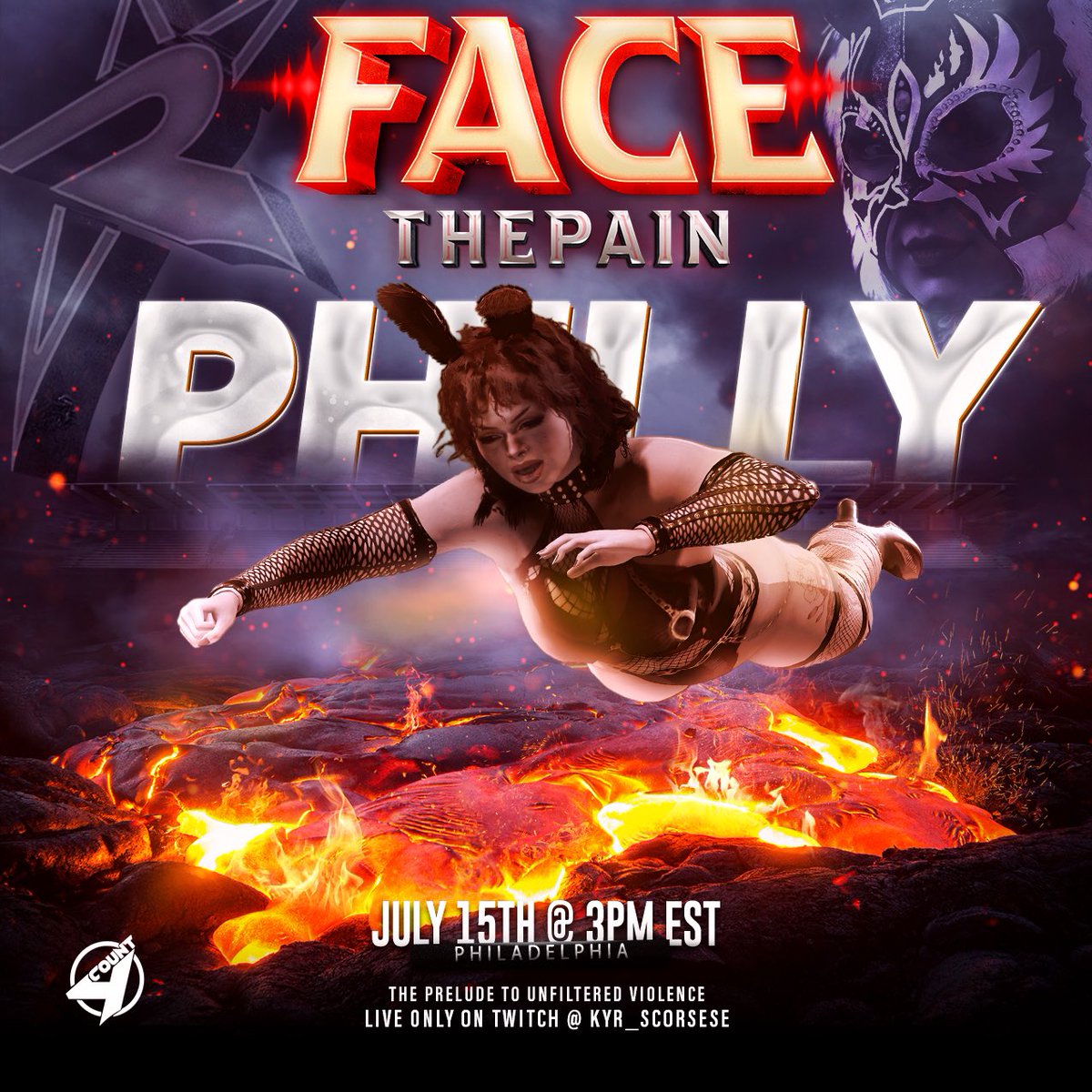 _RelentlessPro's tweet photo. 🩸RPRO Presents: Face The Pain🩸
- THE OFFICIAL POSTER -
——
⏳ Saturday • July 15th @ 3PM EST
☠️ Location: Philadelphia, Pennsylvania 
🤼‍♀️ Matches TBA This Week
🔴 Live Only On Twitch: https://t.co/hZcZ0Cq5mU https://t.co/ZaoLrixwKW