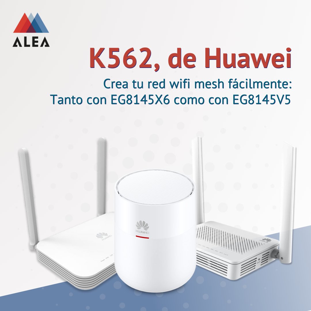 AleaSolucionesS's tweet photo. ¿Quieres ofrecer a tus clientes la posibilidad de crear una red #wifi #mesh en casa?
Si ya cuentan con ONTs #Huawei, #EG8145V5 o #EG8145X6, lo tienes muy fácil: sólo necesitas añadir un único equipo, el edge #K562, de Huawei Enterprise, y listo!! https://t.co/FYsopAvs18