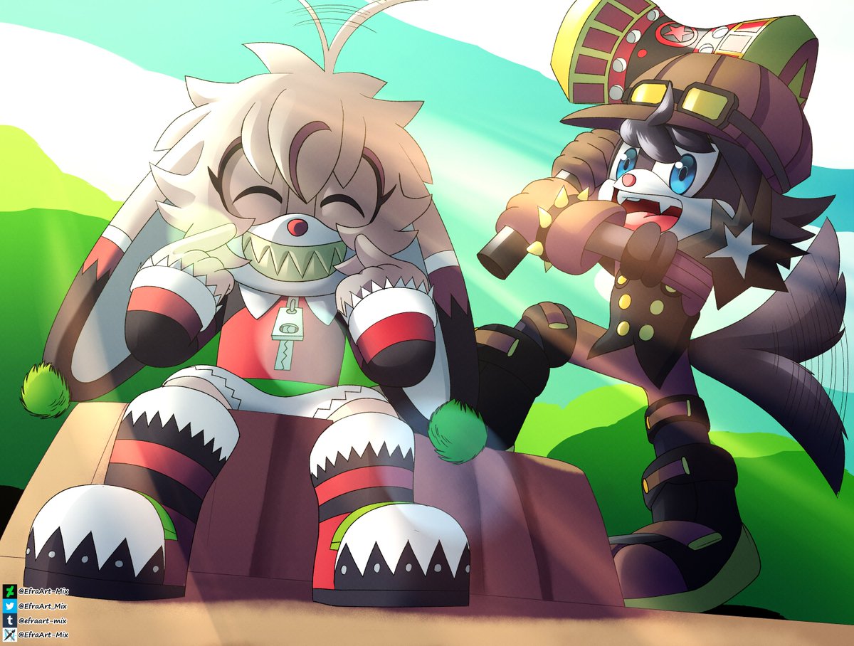 EfraArt_Mix's tweet photo. It's time to #Attack 😎😆, this time to @KilluKaela, with him characters, Mika The #Rabbit and Rascal the #Dog 😁😁😁.
#ArtFight #ArtFight2023 #TeamWerewolf
#WerewolfTeam #FriendlyFire #SonicFCs #SonicOCs #SonicFanCharacters https://t.co/tbNpjKgdDD