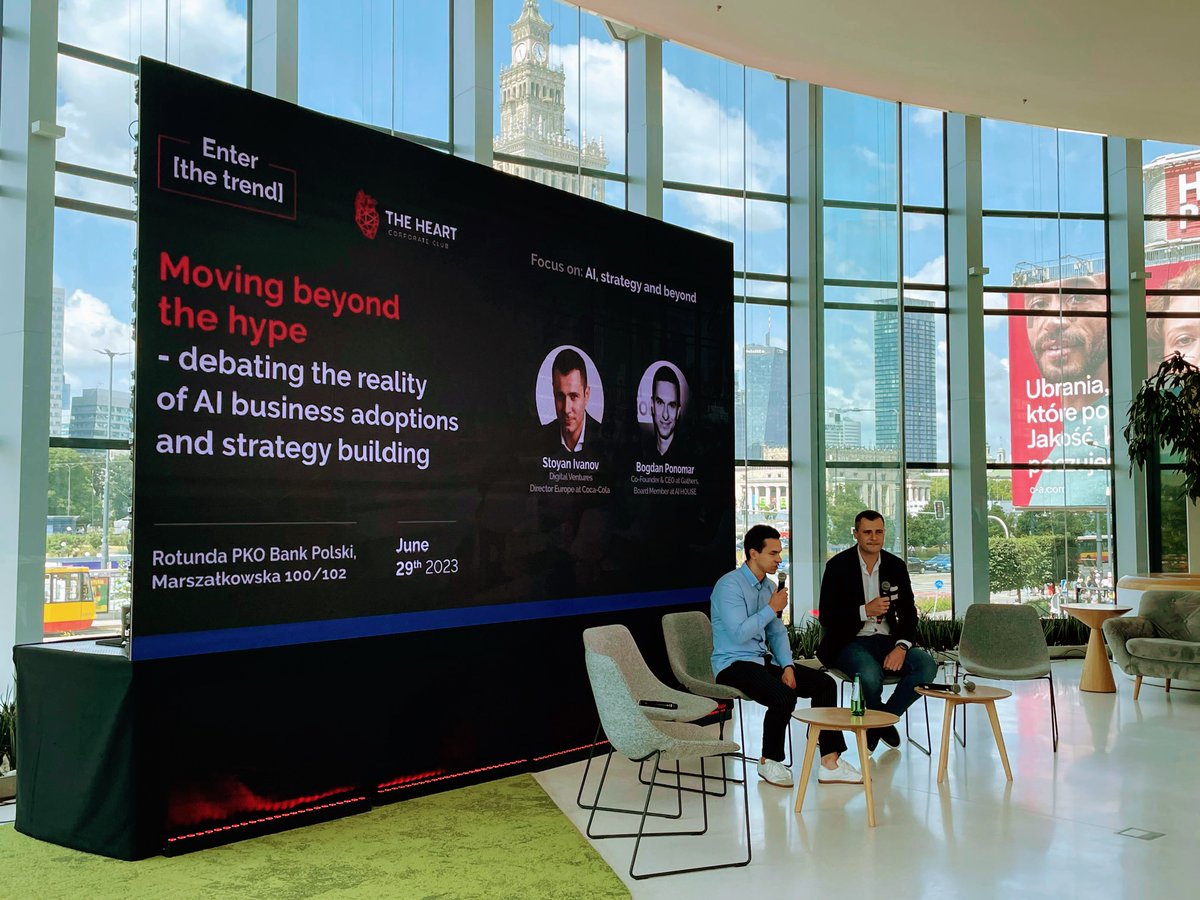 4/ Another valuable addition to Gathers' collection of AI meetings!🔥
@BPonomar, co-founder @gathers_ai, moderated @TheHeartTech meeting in Warsaw last week. The meeting focused on the reality of AI business adoption and strategy building.