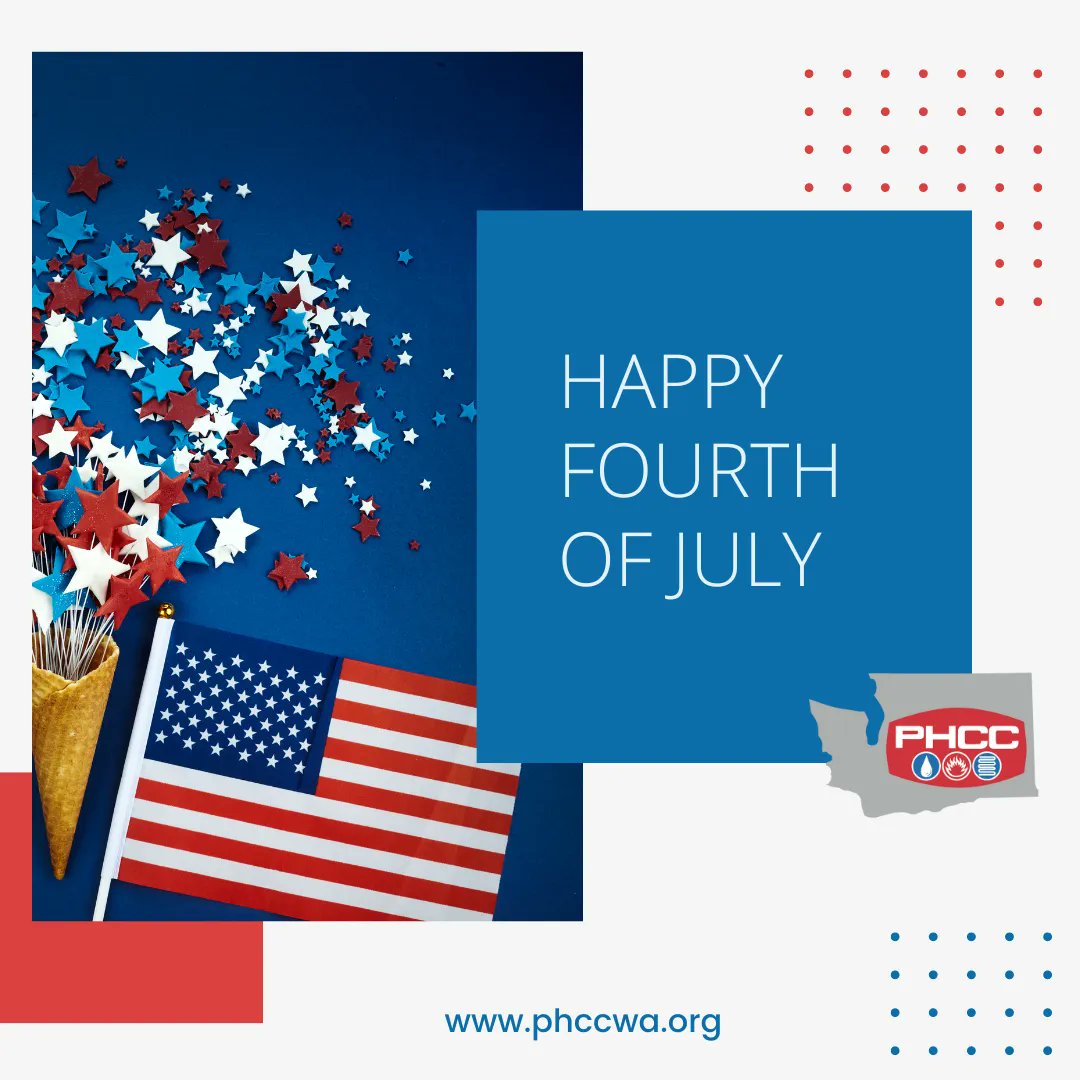phccwa's tweet photo. Wishing everyone Happy Independence Day! May America continue to be grateful for the freedom well fought for. May this day of joy and gratitude help us recognize passion and patriotism in our country. Happy 4th of July to you!
#PHCCWA #PHCC #bettertogether https://t.co/HHQCCvnZTv