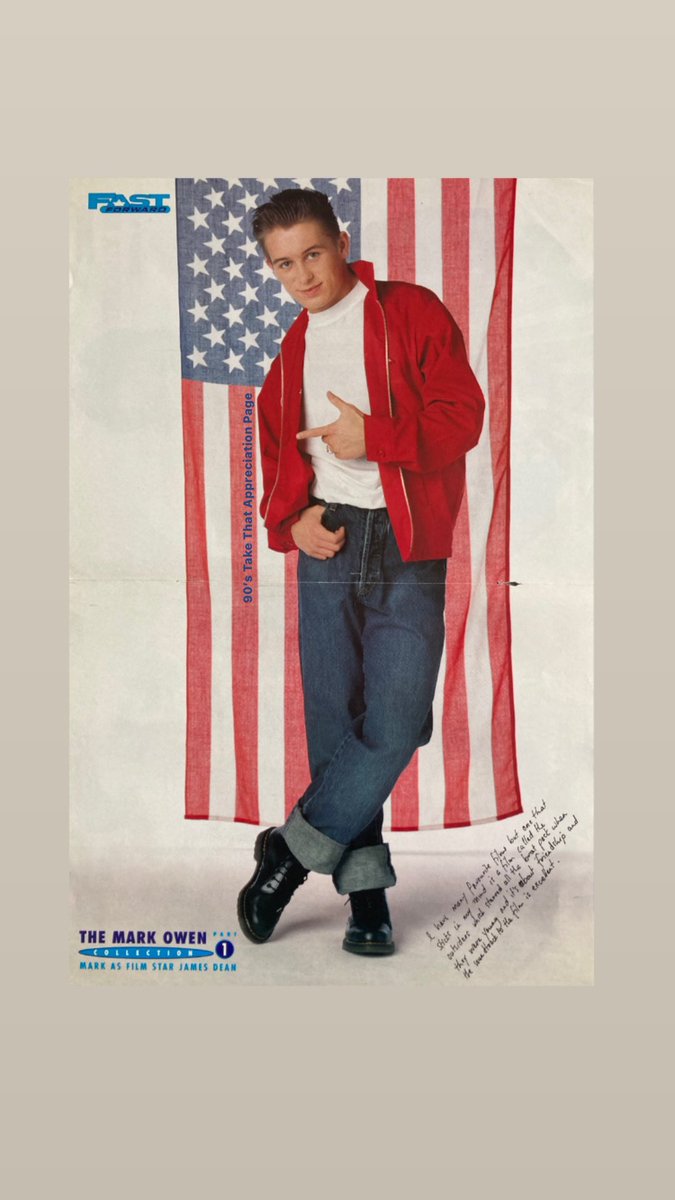90s_take_that's tweet image. Mark Owen as film star James Dean 🇺🇸❤️💙🤍❤️💙🤍

📷 The @OfficialMarkO Collection
Fast Forward Magazine 

#takethat #markowen #happy4thJuly #throwback #thatters #lookatus #90s #90snostalgia #takethatlegends @takethat ❤️💙🤍