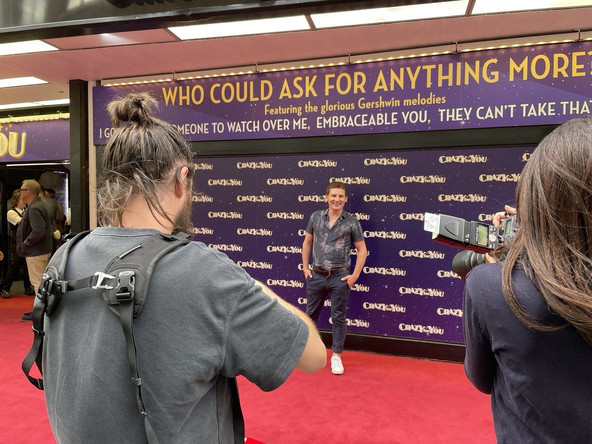 SamJSadler's tweet photo. 🎼Who could ask for anything more!!’🎶
Crazy for You Press Night!!
🎙️ @boxofficeradio
📷 @LouMorrisPhoto
#PressNight #Theatre #BoxOfficeRadio #MusicalTheatre #CrazyForYou #RedCarpet https://t.co/TsRaJ77s58