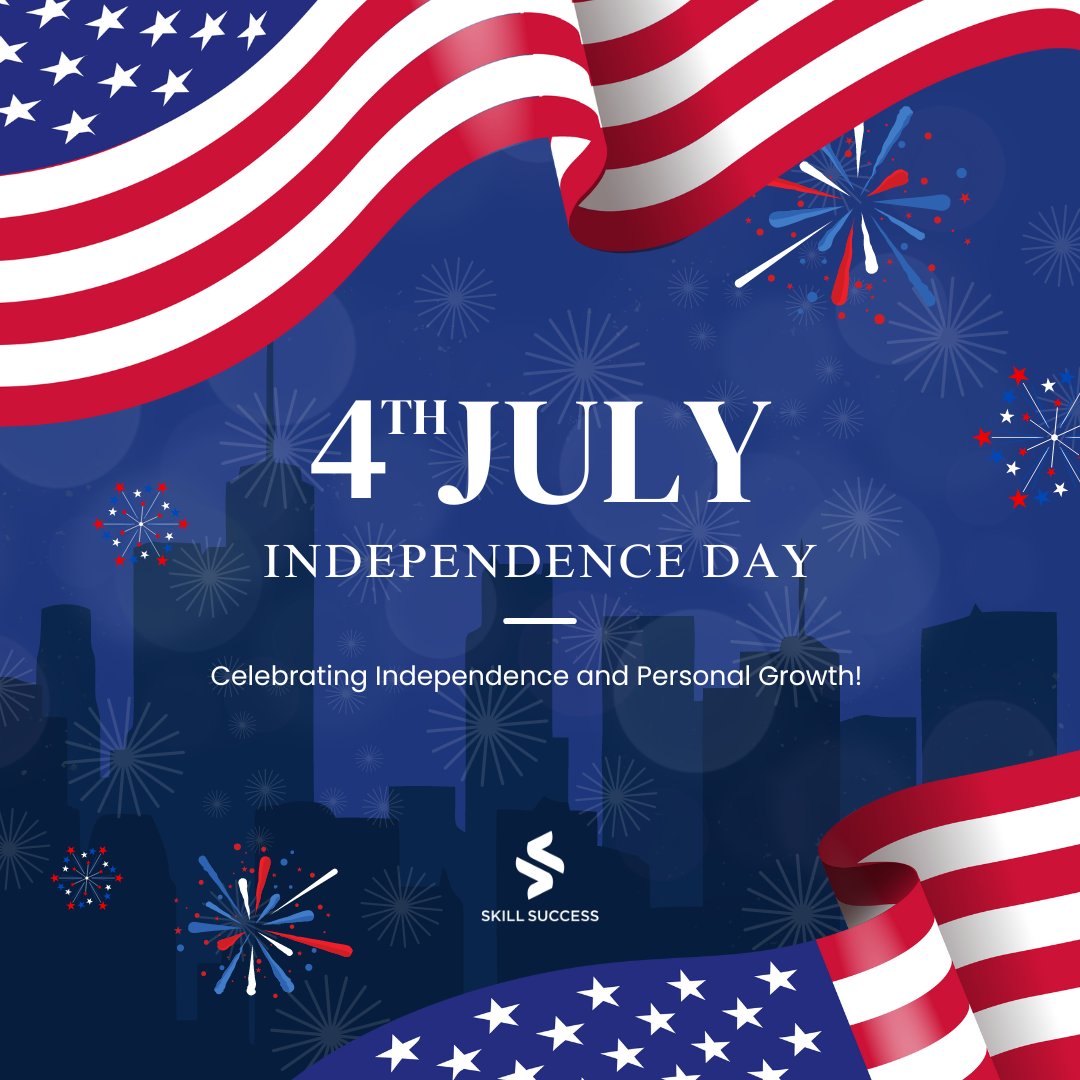 skillsuccess's tweet photo. Today, we honor the spirit of independence and the pursuit of growth and success. Just as our forefathers fought for freedom, let us embrace our own journey of personal and professional development. 🌟Happy 4th of July!🎆#4thofJuly #IndependenceDay #PersonalGrowth #SkillSuccess https://t.co/IszZXnqMD9