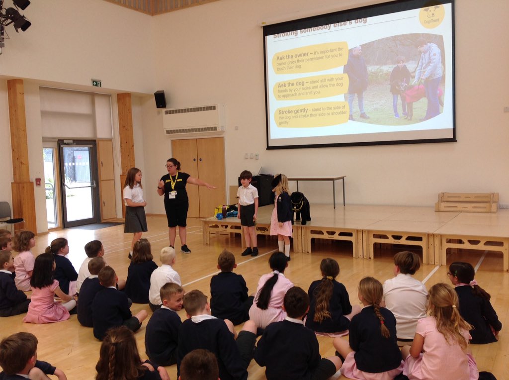 SPMVPine's tweet photo. Today we had a visit from the @DogsTrust to teach us all about looking after dogs, how to behave around dogs to keep safe, how we can keep our dogs happy and about the amazing work that the Dogs Trust do to care for and re-home dogs 🐶 🐾 @SPMVCedar https://t.co/KpUkl3sEHh