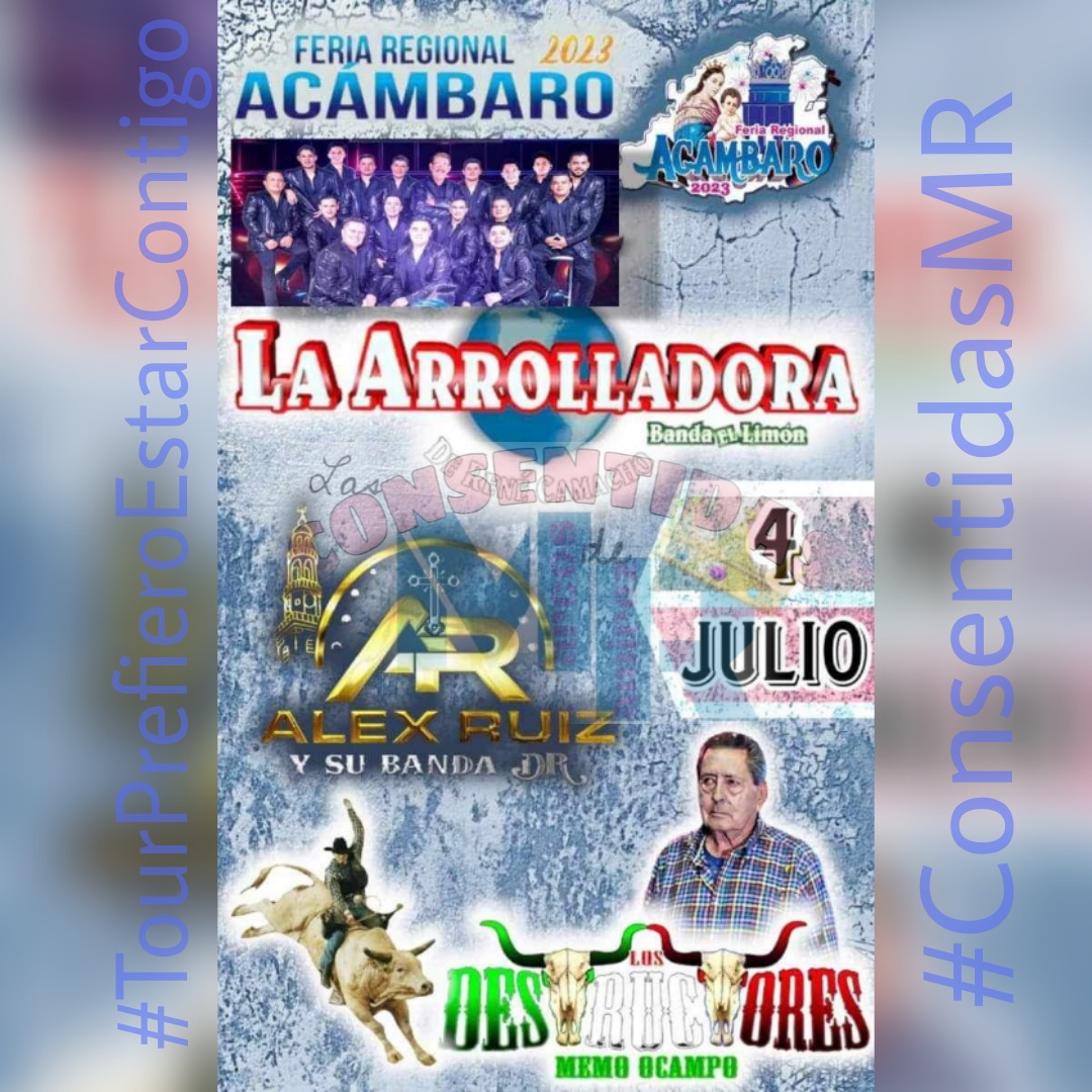 LasConsenMR's tweet photo. Hoy la @Arrolladora Banda el Limón llegá a Acámbaro, Guanajuato. 
¡Ven y Vive la Experiencia!
#TourPrefieroEstarContigo. 
@LasConsenMR @marcos_abl ❣️🍋🎶

Ya pueden disfrutar de su más reciente video "De Memoria me la se" 👇🏻👇🏻
https://t.co/paLOjsox8G https://t.co/gJFZ45U6ev