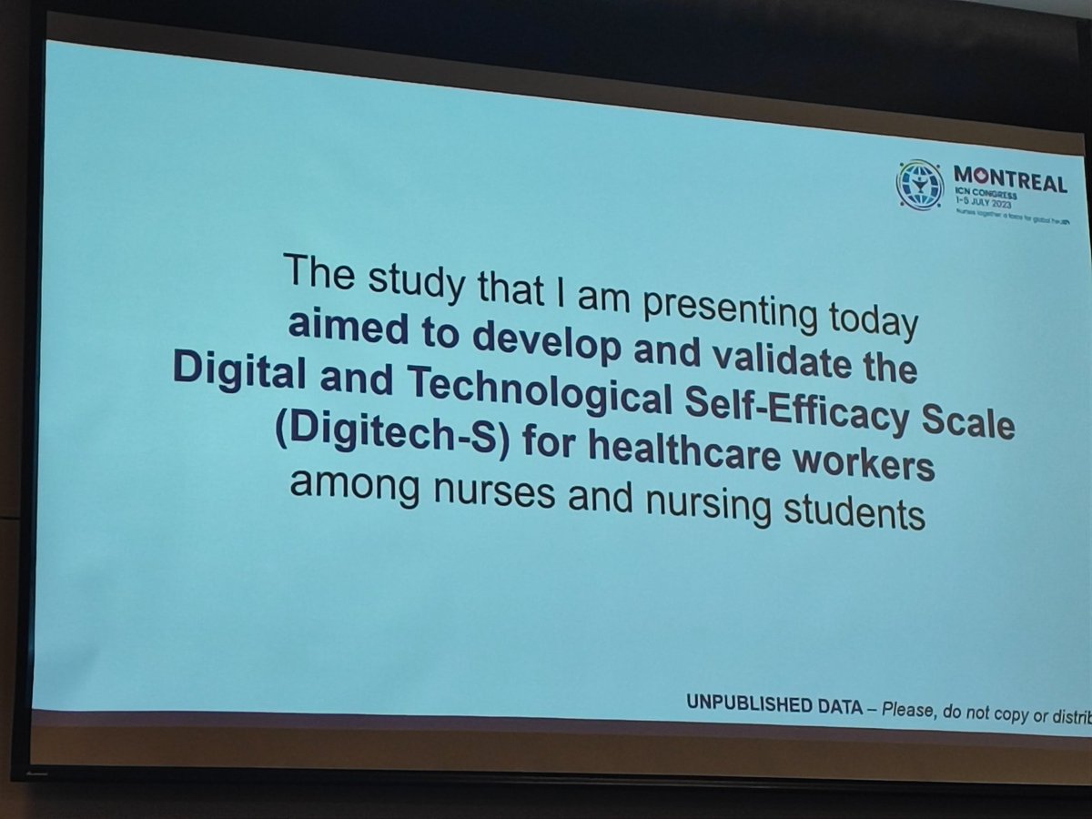 Brilliant presentation! @_gianlucaconte @AIIAO_IT @grupposandonato shows his love for digital and nursing during his research trip for the development of a new digitech-s scale. #ICNCongress #ICN2023