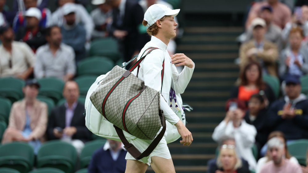 The worlds of sports, art, fashion, music are all intertwined like never before. Take #Wimbledon: Here's Italian tennis player Jannik Sinner stepping onto Center Court with a custom <a href="/gucci/">gucci</a> bag

#SportsBiz