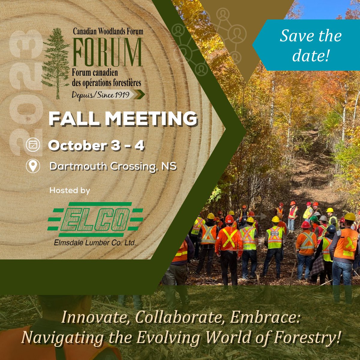Prepare for a unique experience! Save the date and embrace the future at the CWF Fall Meeting.
Watch for program and registration details later this summer! #CWF, #Forestindustry, #Forestcontractor, #Forestry