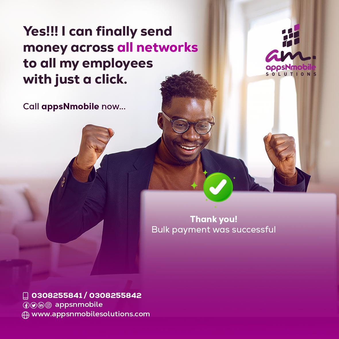 appsnmobile's tweet photo. #bulkpayment #allnetworks #convenience https://t.co/1bVWx7TROi