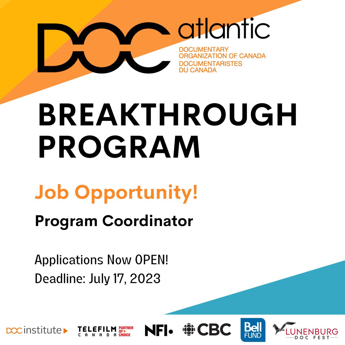 JOB OPPORTUNITY!

DOC ATLANTIC BREAKTHROUGH PROGRAM COORDINATOR

Click Link to Apply! 
Due July 17 2023

bit.ly/3pHkeEu