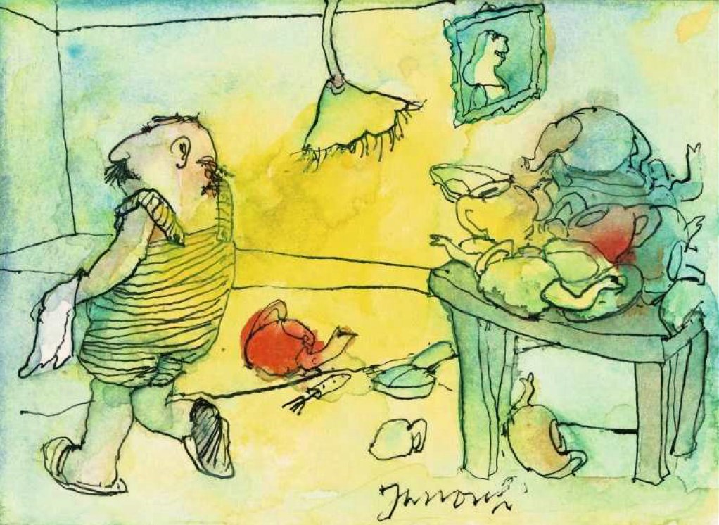 JanoschsWondrak's tweet photo. Herr #Janosch, was macht man, wenn man zu viel Arbeit hat?

»#Wondrak rät, für immer von dort wegzugehen, wo die Arbeit sich stapelt.« https://t.co/1NKD354yPW