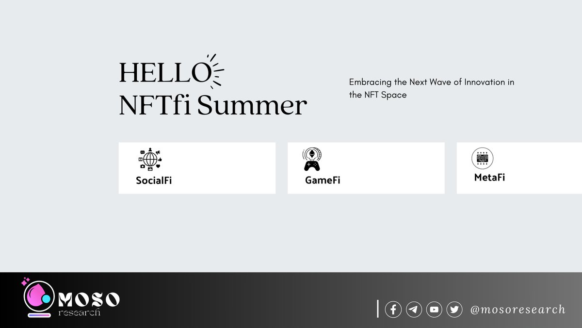 mosoresearch's tweet photo. Hello NFTfi Summer 2023β±οΈπ
Embracing the Next Wave of Innovation in the NFT Space
1/
2021: We have DeFi Summer
2022: We have NFT Summer
2023: We have NFT meet DeFi
Get ready for the "NFTfi Summer"! ππ
#DeFiSummer #NFTfiSummer https://t.co/2zjuytp1r9