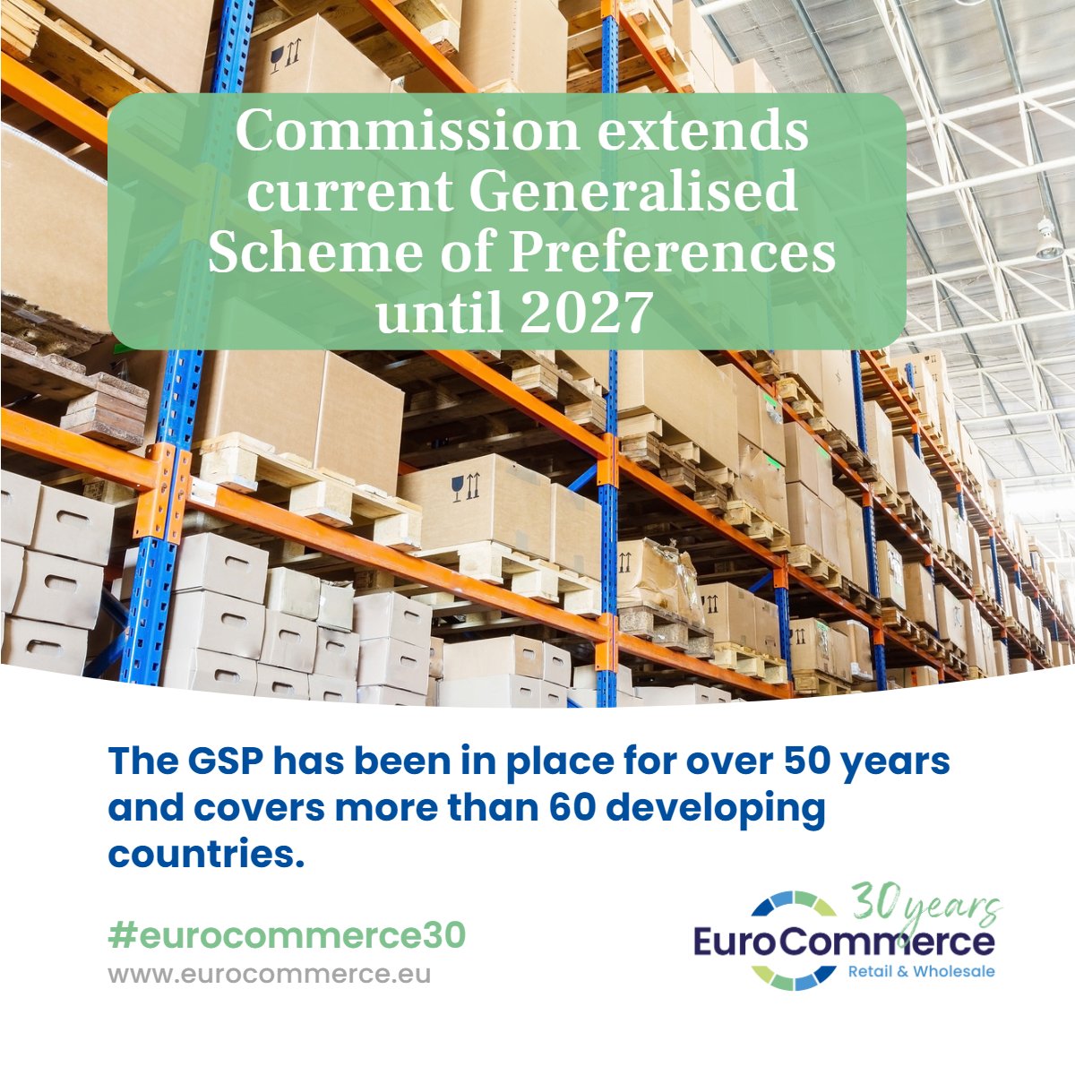EuroCommerce's tweet photo. We support the Commission's decision to extend the current #GSP period until 2027. It is a necessary basis for beneficiary countries and EU importers alike to plan ahead. To remain attractive, the GSP needs to remain #simple, #stable and #predictable. https://t.co/zjyUhEoAa5 https://t.co/8qlrRMd5Xf