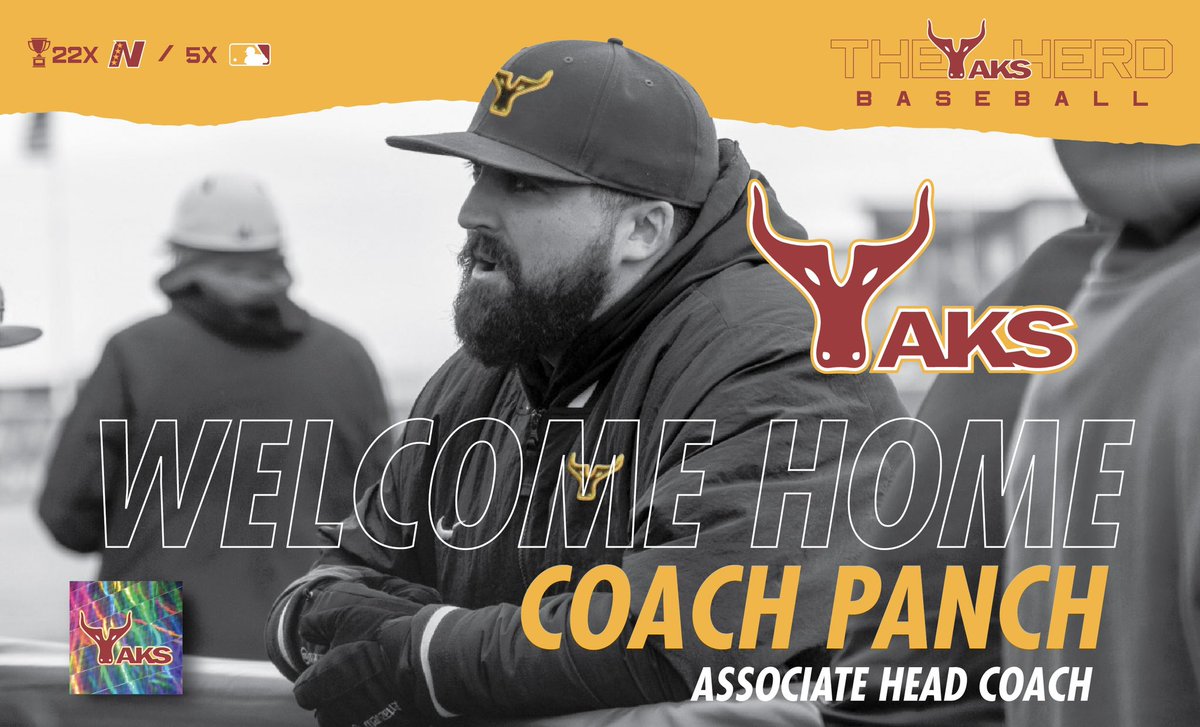 The Yaks welcome alum <a href="/Coach_Panch/">Coach Panch</a> back as Associate Head Coach.

Panch has five years of NWAC experience including two as head coach.

His GHC program set single season win records in each of his two years at the helm while moving 25 players onto the 4-year level. #RollYaks 🐂