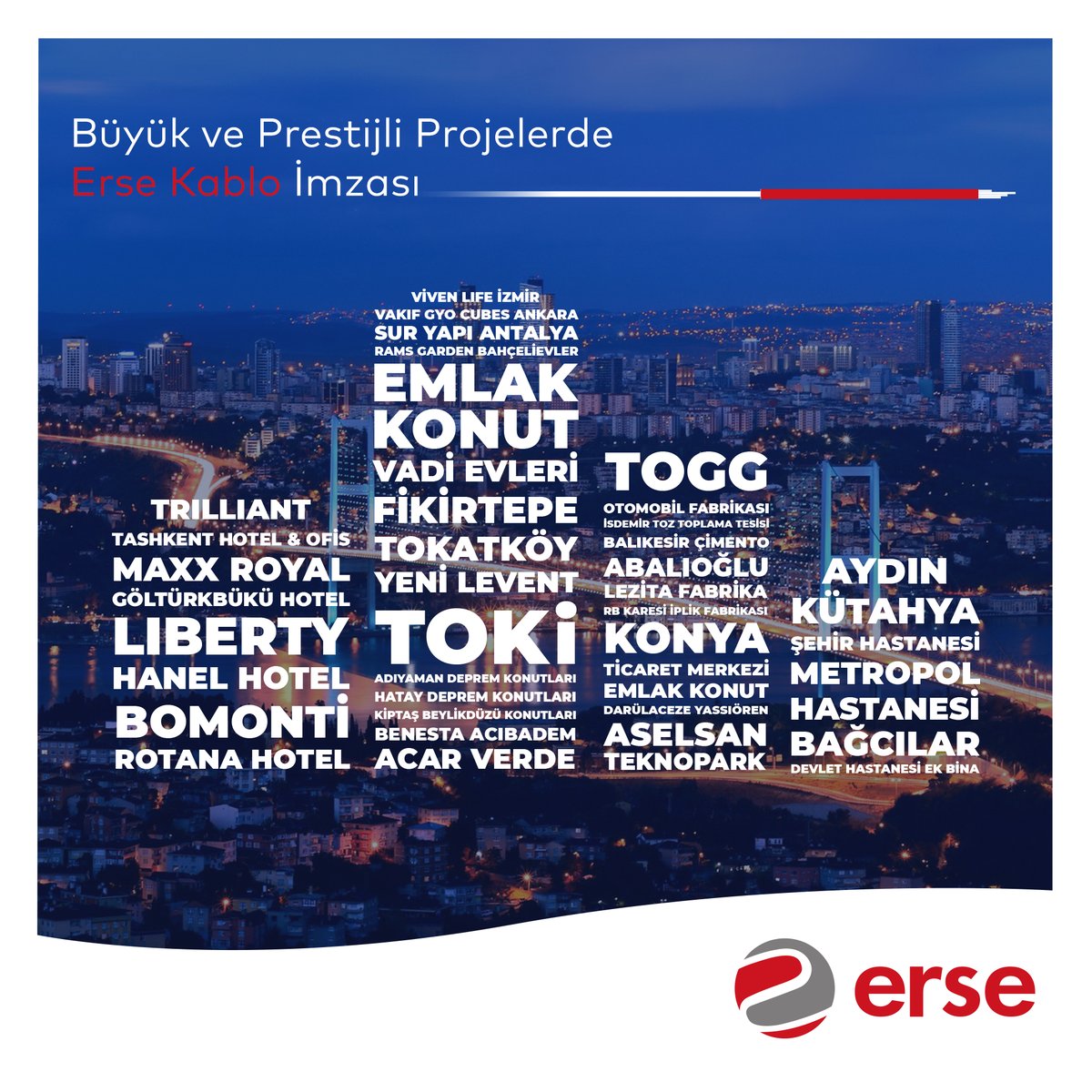 ersekablo's tweet photo. Erse Kablo is preferred in #prestigiousprojects of #Turkey !
#ErseKablo which as a #weakcurrentcables #manufacturer,Β #solutionpartner of the #infrastructure, #construction and #industry sectors with #marketing, #sales structure.
#ervital #fireresistantcables #domesticreferences https://t.co/fvsijXBZAN