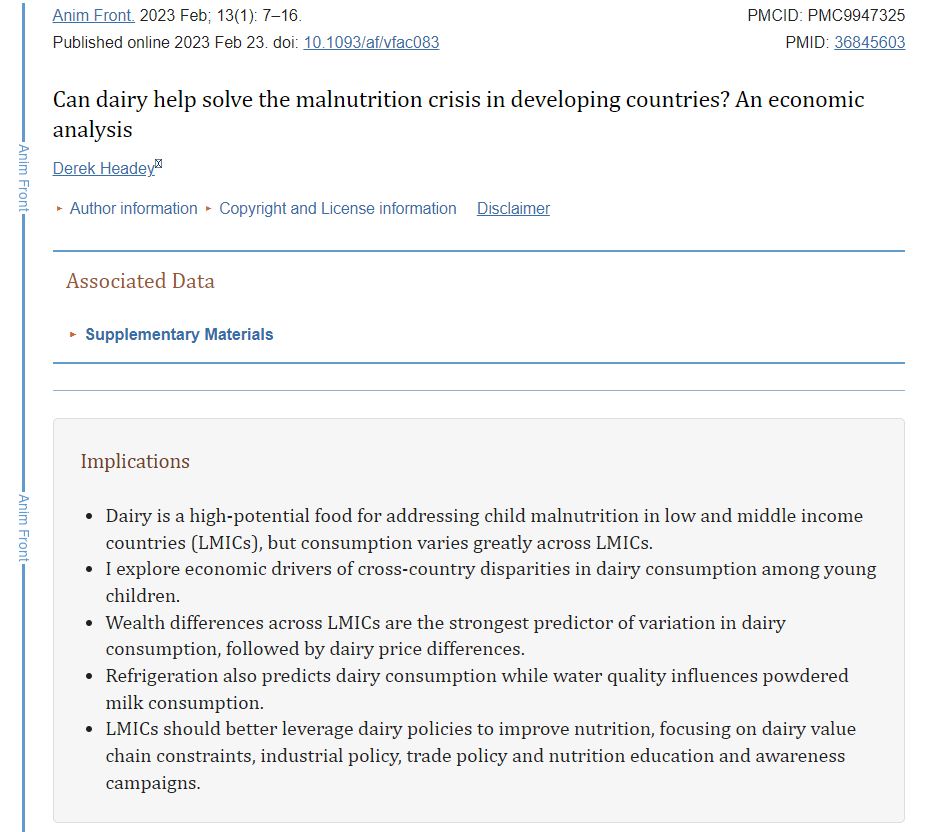 YogurtNutrition's tweet photo. Derek Headey (@IFPRI), an expert in international food policy, recently published an article on how #dairy foods have a role to play in tackling #undernutrition in children around the world.

👉 Read our wrap up here https://t.co/PJWQPHW66W

🧵 and follow the thread below! https://t.co/iqGGeQvlAF