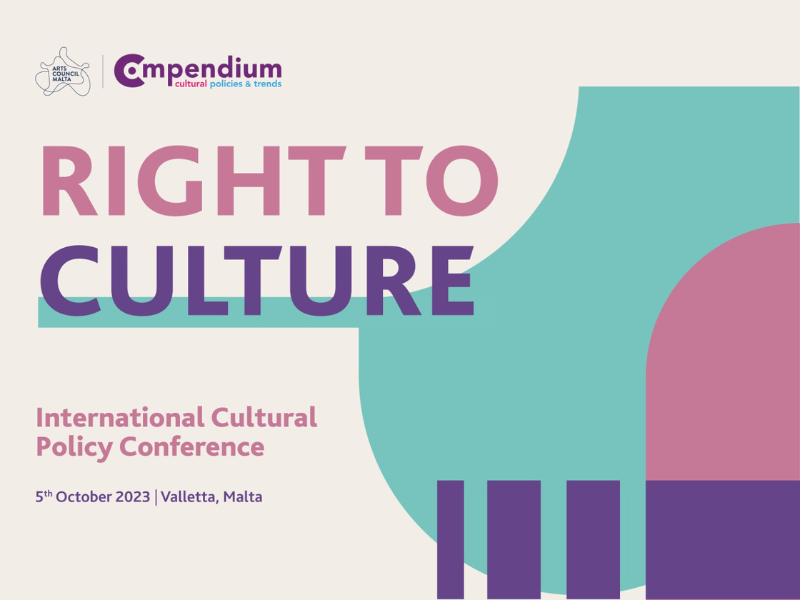 In collaboration with @ArtsCouncilMLT we are thrilled to finally announce this year's International Conference on Cultural Policy taking place in Valletta, Malta on October 5th 2023. The theme for this year is the "Right to Culture". 
More info: righttoculture.com