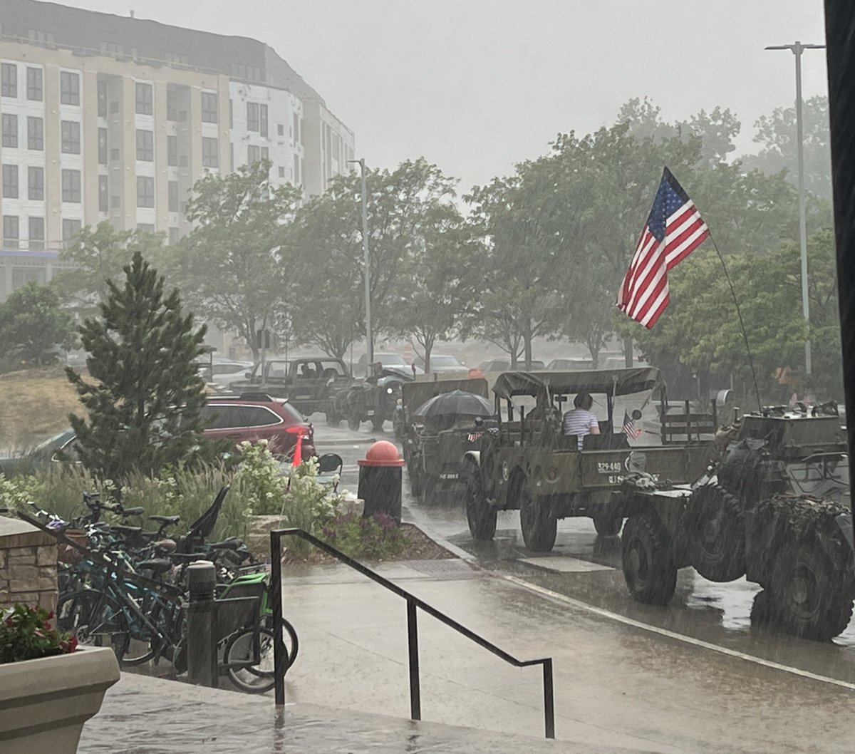 EdinaParade's tweet photo. It looks like the rain will be diminishing over the next 20 minutes along with the lightning. As of right now we are going to begin preparing for an 11 AM start time. Next update will be 10:45 AM. https://t.co/8bPYPY8L5x