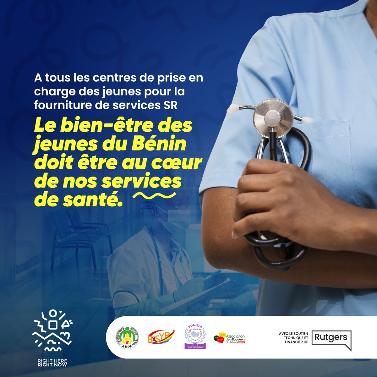 🌺 Mettons en avant le bien-être des jeunes du Bénin dans tous les centres de prise en charge. Engageons-nous à fournir des services SR inclusifs qui valorisent chaque jeune pour son épanouissement et sa quête de bonne santé 🥰! 🤲🏾

#rhrn2benin #icietmaintenant