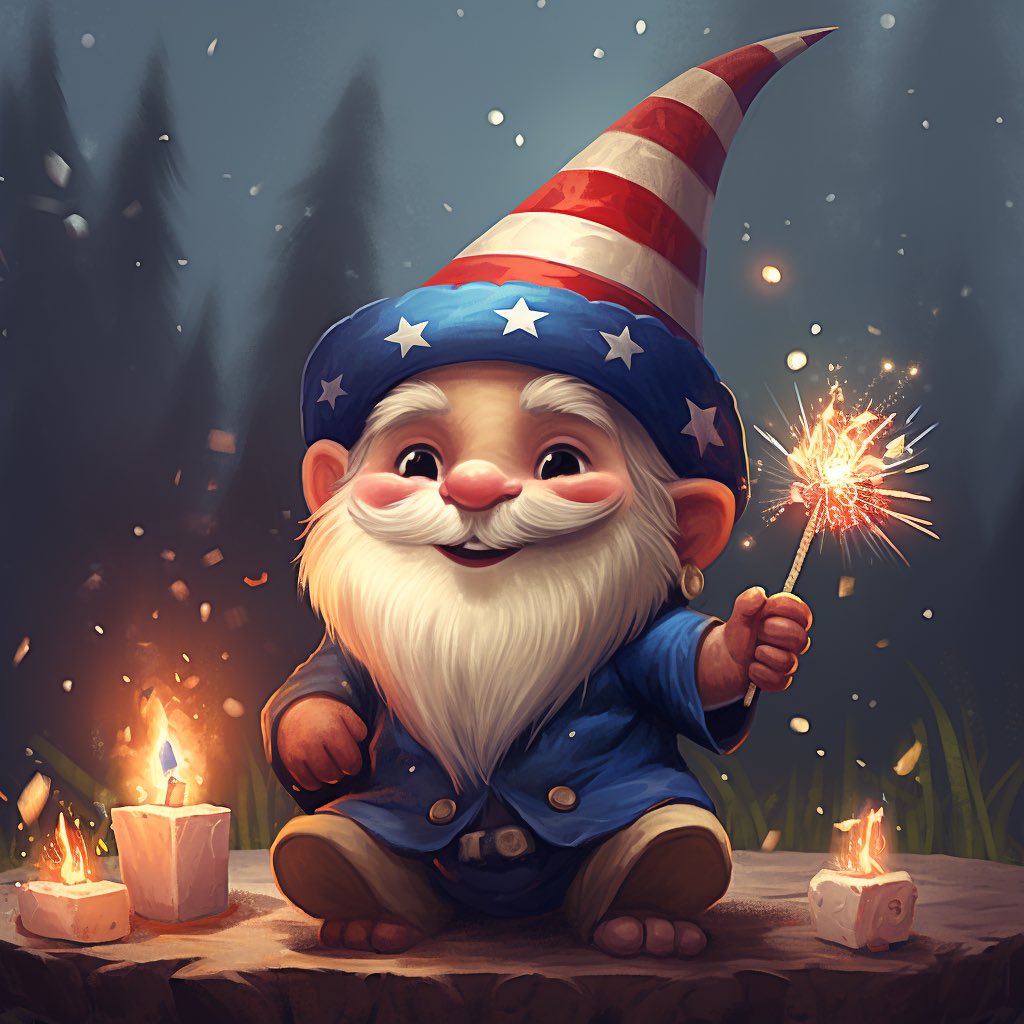 🌟 Happy 4th of July, dear gnome-friends! 🇺🇸🎆 Let's sprinkle some magic and sparkle up the sky with laughter and love! ✨🎉