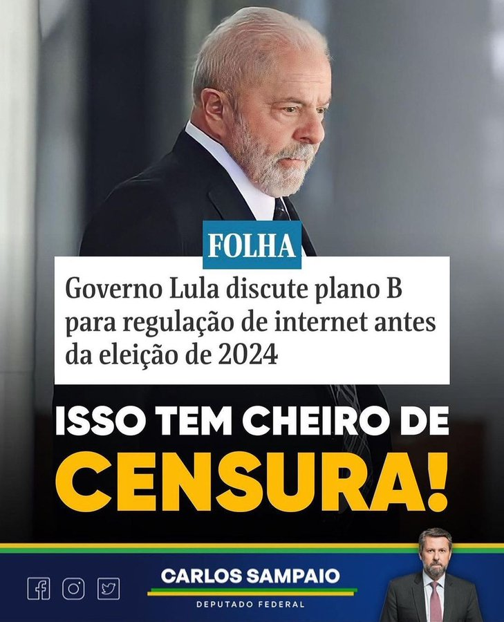 _Brasil_Livre_'s tweet photo. -
A censura chegará à Todos, aí será tarde demais para se arrependerem!!!

#lulagenocida (Flávio Dino Pastor Greta DiCaprio Vera Magalhães Carlos Alberto de Nóbrega Oferta Amazon Erika Hilton André Valadão Apanhou) https://t.co/U51XuAjisC