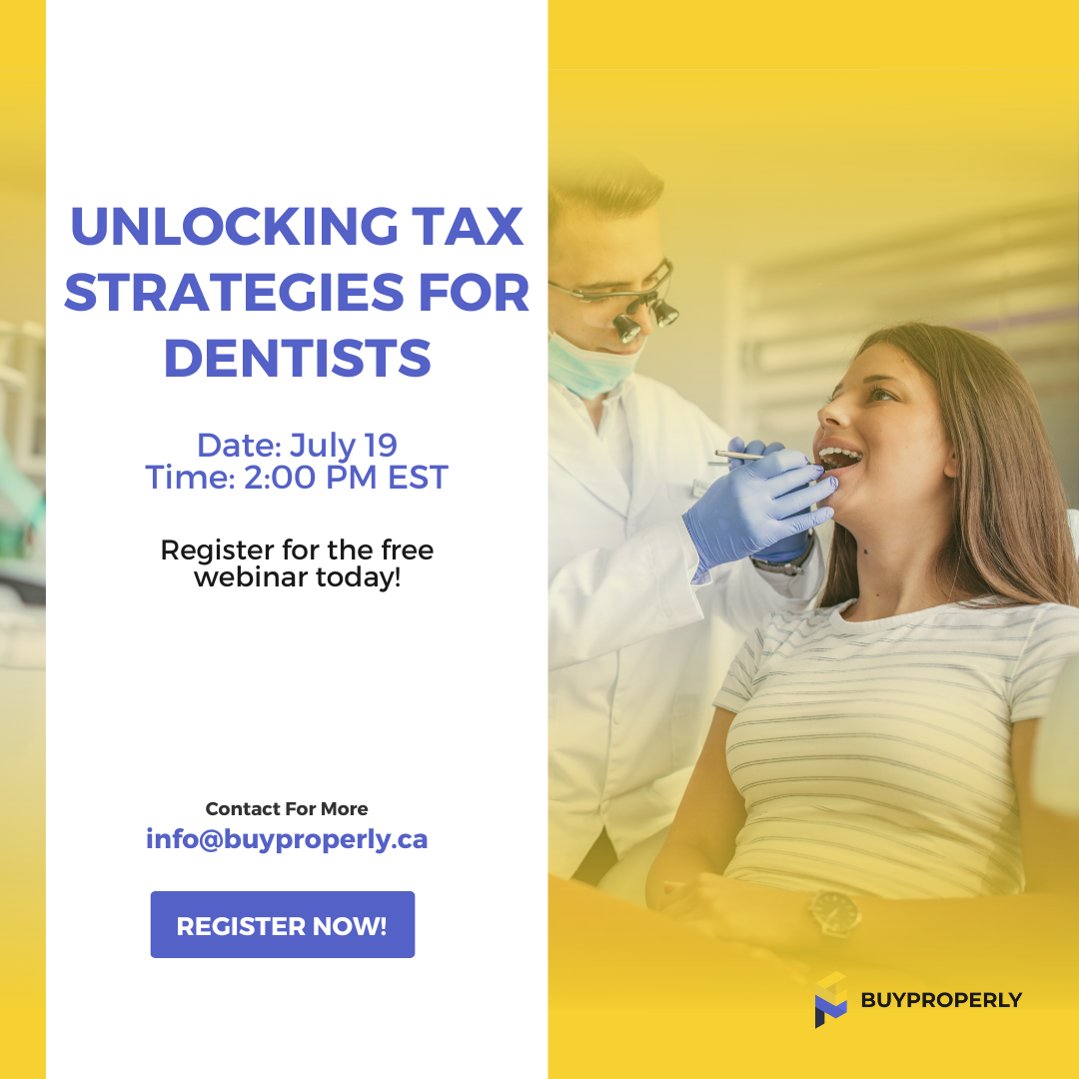 📅 Save the Date: July 19, at 2 PM EST! 👨‍⚕️ Join our #webinar, 'Profitable Smiles: Unlocking Tax Strategies for Dentists,' featuring industry experts @TheKhushbooJha and Anil Sharma. Learn how to maximize profits and minimize taxes. ✨ Register now: hubs.la/Q01WF2H50