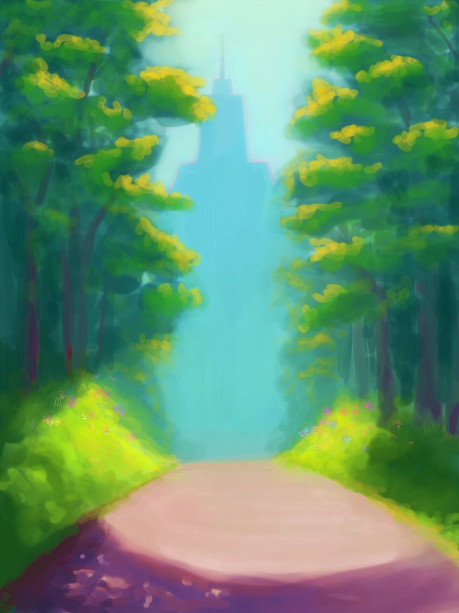 Shio466's tweet photo. AI絵を参考に背景の練習 https://t.co/6SjVwQouH5