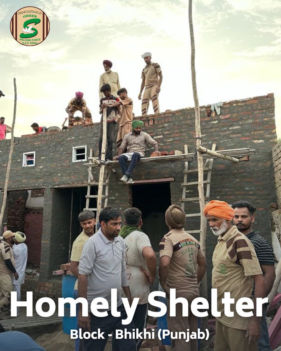 GreenSwelfares's tweet photo. Salute to the Shah Satnam Ji Green 'S' Welfare Force Wing volunteers, whose unwavering commitment provides a #HomelyShelter🏡 for the destitute and homeless. Their work is a beacon of hope lighting the path towards a kinder world for everyone. #DeraSachaSauda #Humanity https://t.co/rGMI69IiY0