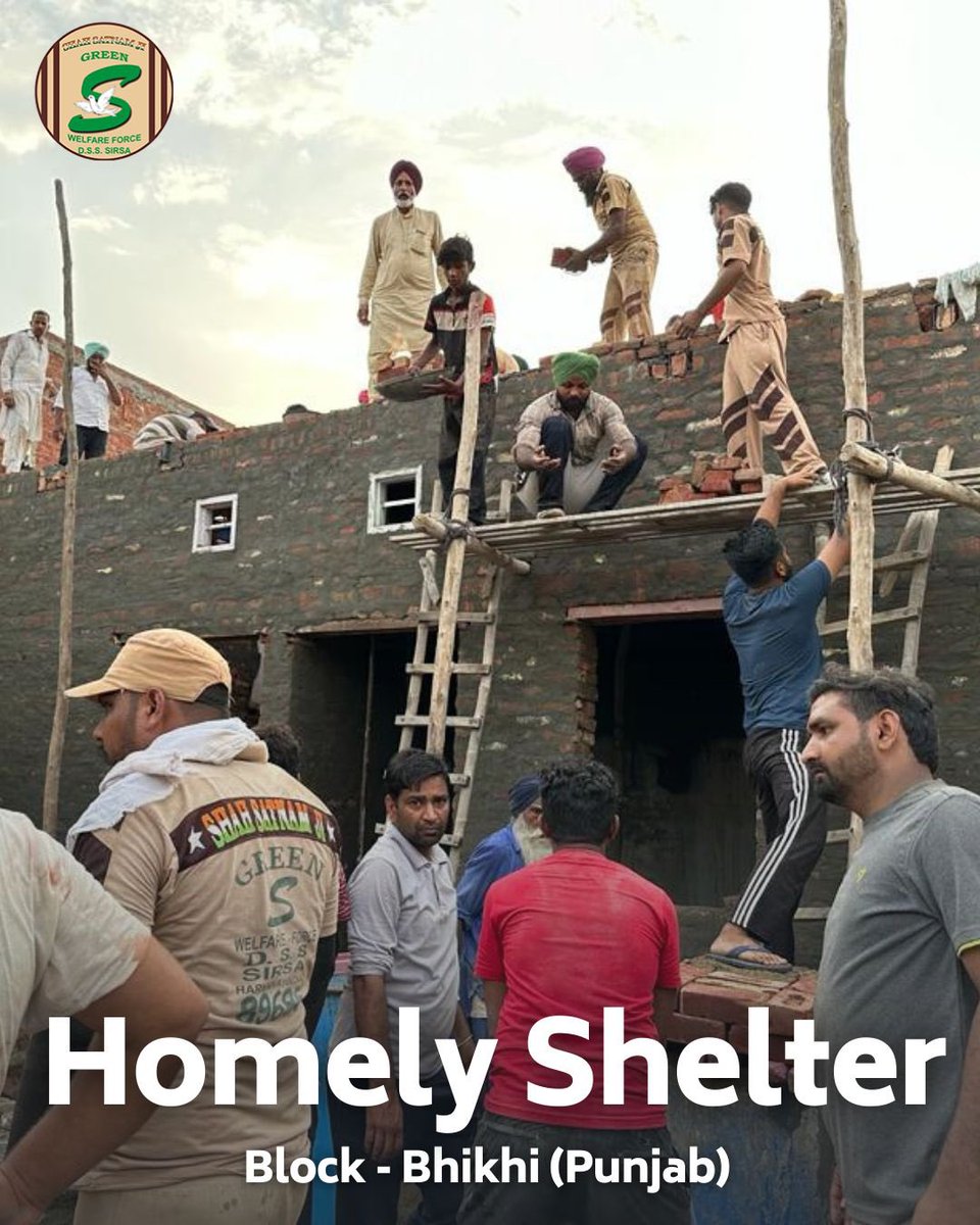 GreenSwelfares's tweet photo. Salute to the Shah Satnam Ji Green 'S' Welfare Force Wing volunteers, whose unwavering commitment provides a #HomelyShelter🏡 for the destitute and homeless. Their work is a beacon of hope lighting the path towards a kinder world for everyone. #DeraSachaSauda #Humanity https://t.co/rGMI69IiY0
