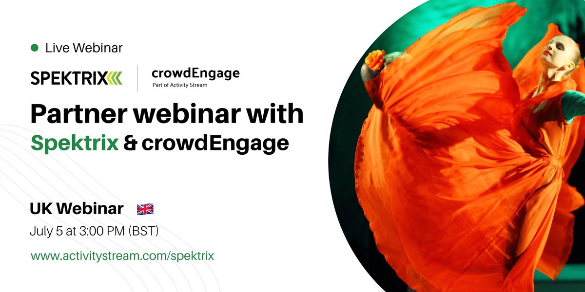 Are you a <a href="/spektrix/">Spektrix</a>  user looking to supercharge your audience's experience?👀

Join our live webinar on Wednesday, July 5, with James Bush and Tom Nolan. Learn how <a href="/crowdEngage/">crowdEngage</a> helps venues enhance their audience experience. 🎭

Save your seat here 👇
zoom.us/webinar/regist…